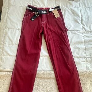 Dickies Pants, Red Dickies Pants, Jeans, Red Jeans, with Belt Brand new